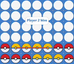 pokeball connect four row winning example
